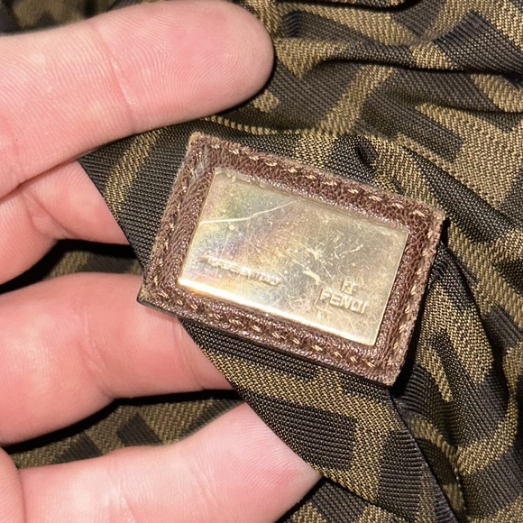 Fendi brown leather spy bag shoulder satchel hobo purse zucca liner - Picture 11 of 16